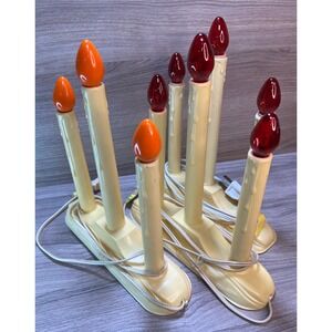 3 Candle Vintage Electric Window Candle Lights Christmas Holiday Decor